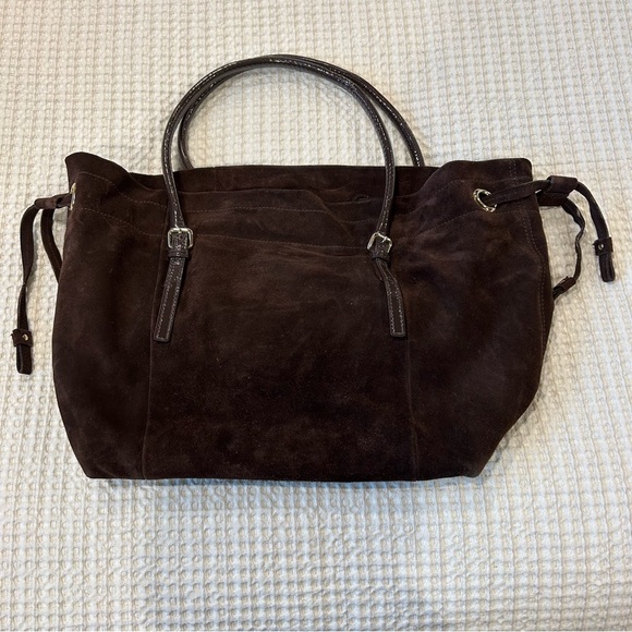 VTG Kate Spade Genuine Suede Chocolate Brown Handbag - Picture 5 of 7